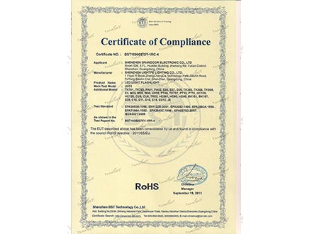 ROHS權威認證資質